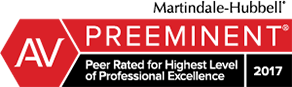 Martindale-Hubbell | AV Preeminent | Peer Rated for Highest Level of Professional Excellence 2017